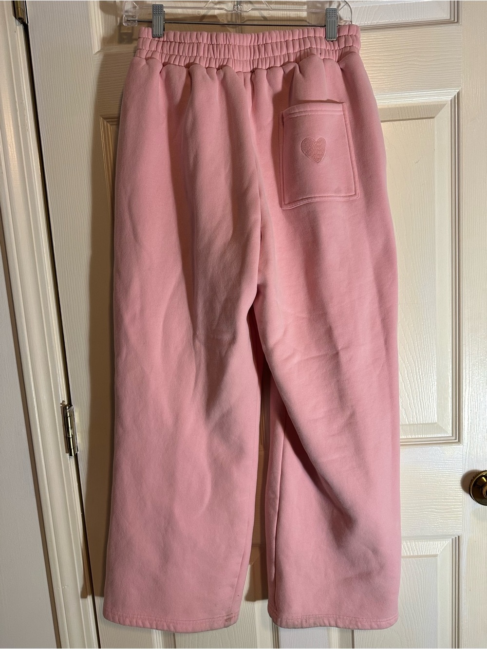 Comfrt Casual Pink Wide-Leg Sweatpants with Elastic Waist - Picture 2 of 7